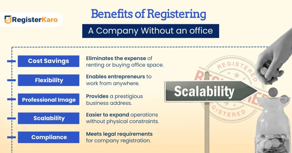 benefits of registering a company without an office infographic