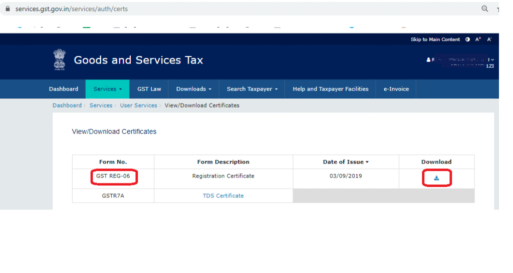GST Certificate Download