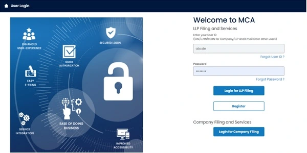 mca portal login