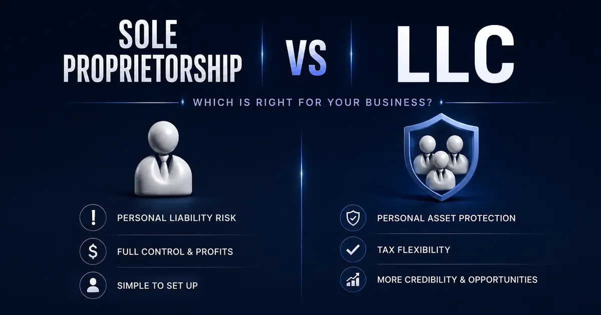 Sole Proprietorship vs LLC 2026: Taxes, Liability & Setup