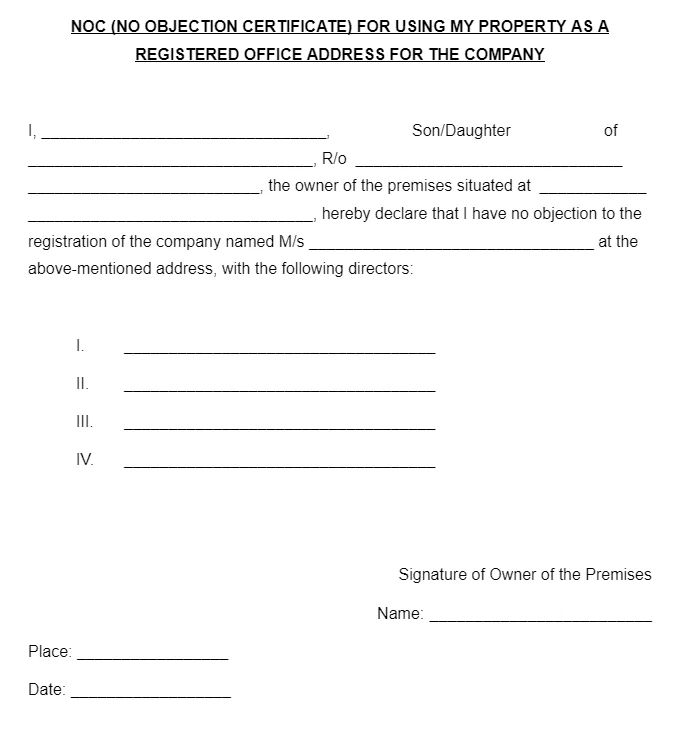 no objection certificate