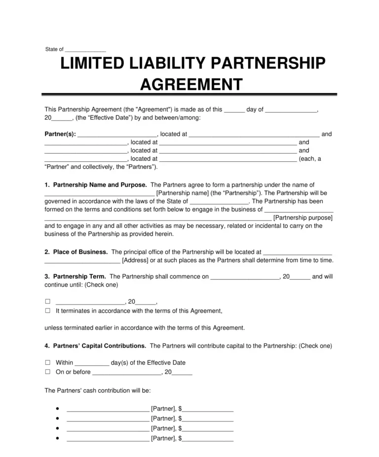 limited liability partnership agreement