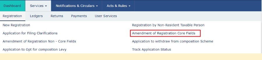 Go to the Registration Section