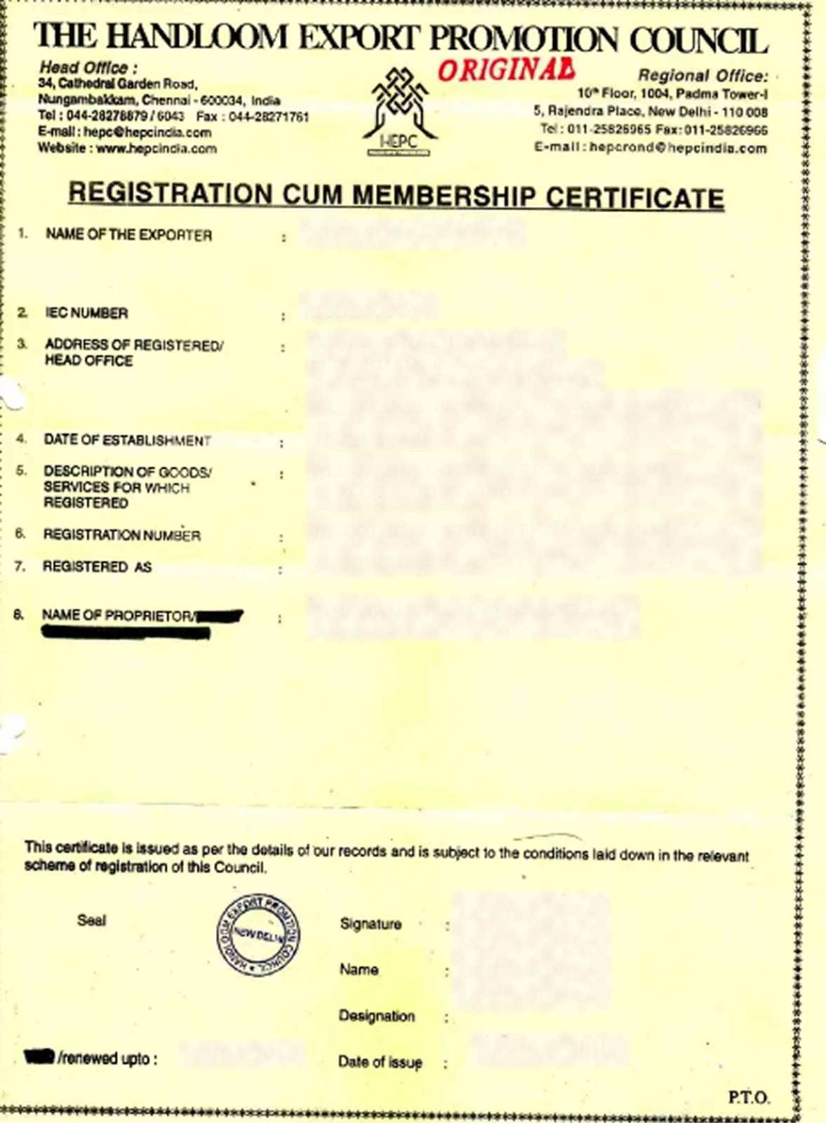 TEXPROCIL RCMC Format