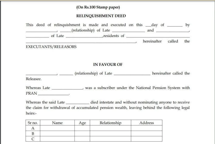 Relinquishment Deed Format