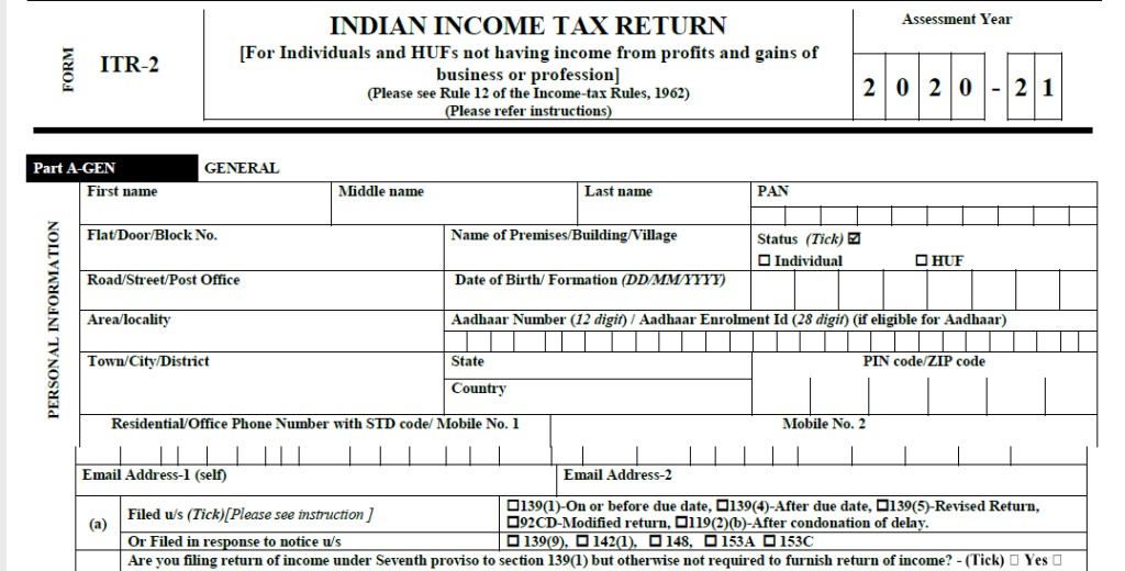 What is the ITR-2 Form