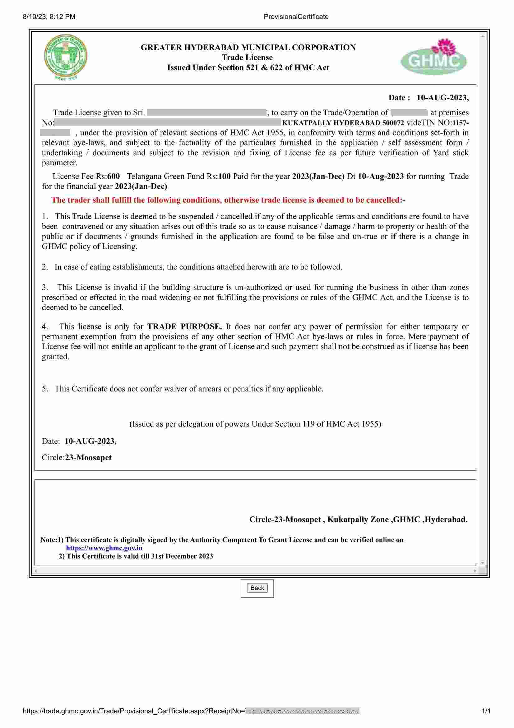 trade license in hyderabad