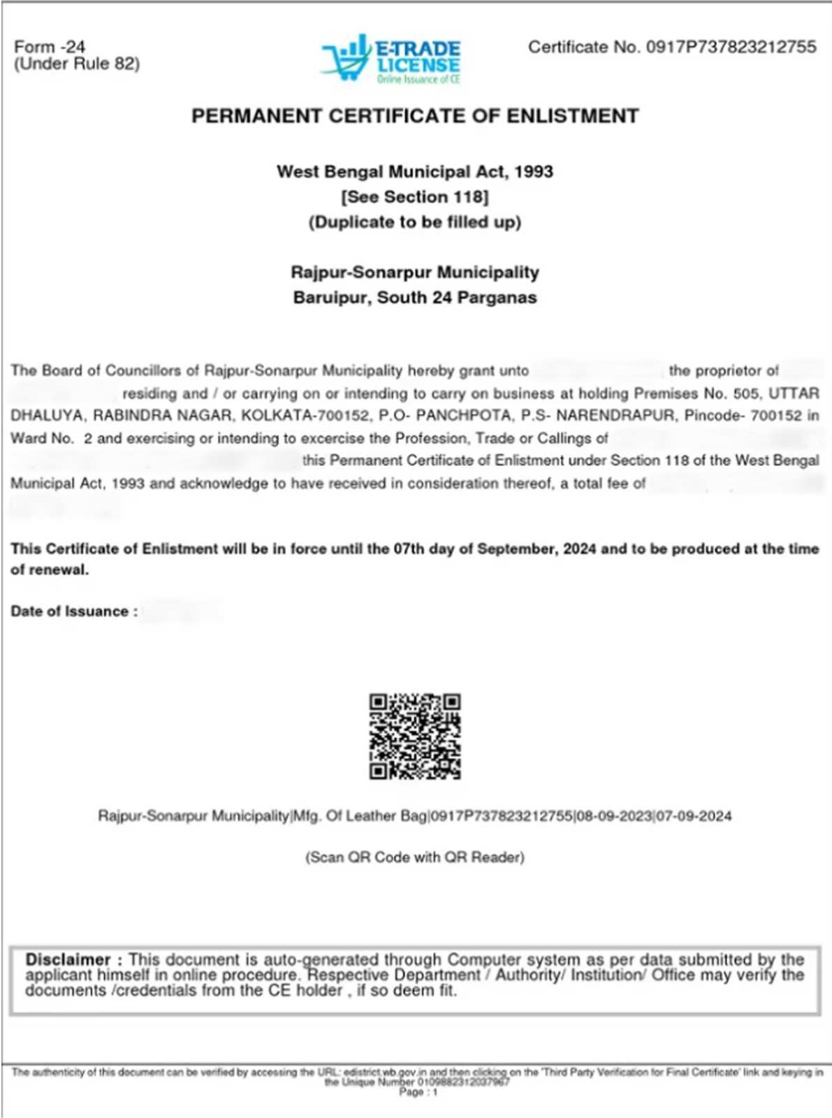 trade license in west bengal