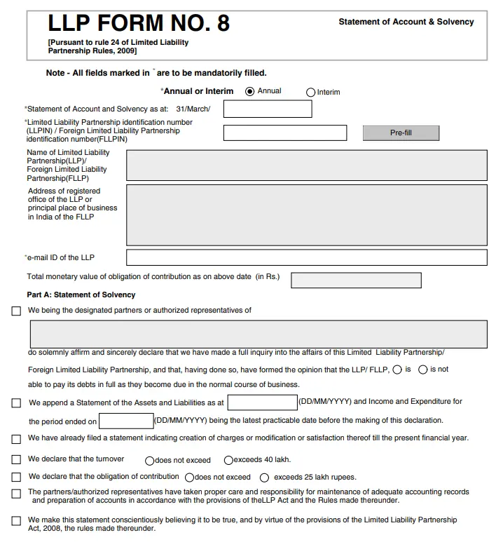 form 8 llp sample