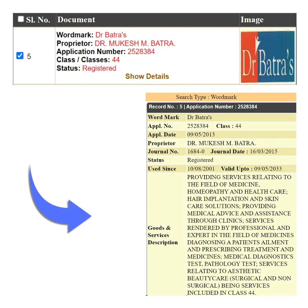 Trademark Class 44 document