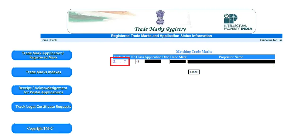 enter your trademark registration number & details infographic