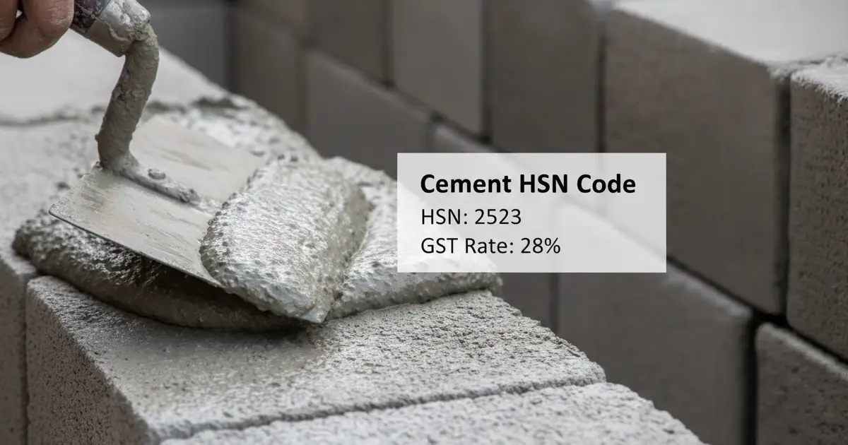 Cement HSN Code and GST Rate in India (2026 Update) Cement HSN Code and GST Rate in India (2026 Update)