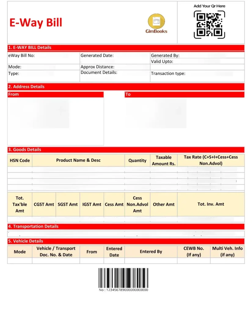 e-way bill sample