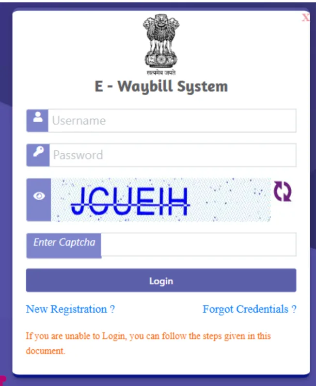 e-way bill system login