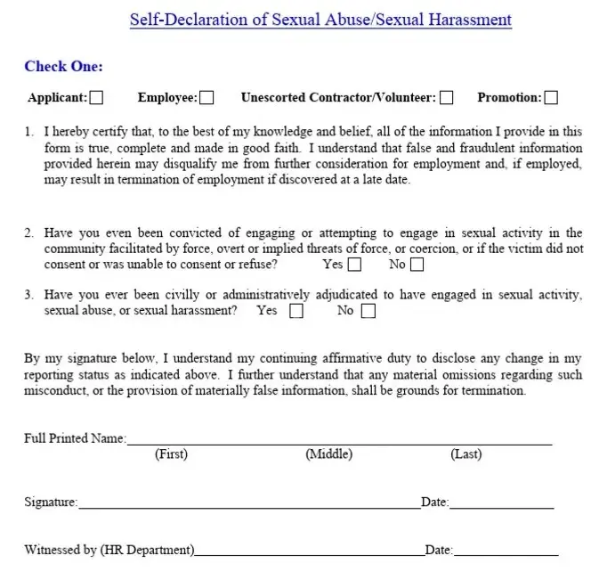 posh compliant form sample