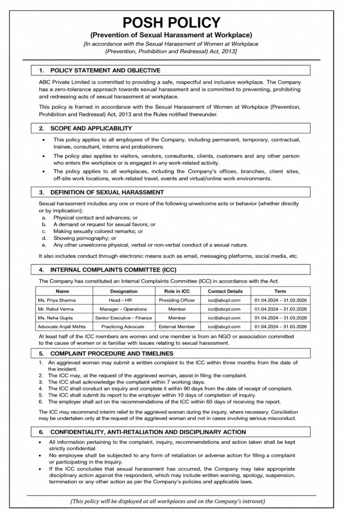 posh policy format